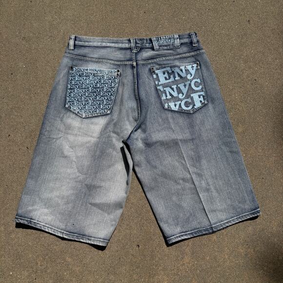 Enyce Other - Men's Vintage Y2k Enyce Baggy Long Denim Light Blue Jean Shorts Jorts Sz 40 x 15